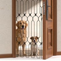 Metal Pet Retractable Gate Adjustable Safety Fence For Dogs Cats Indoor Outdoor Home Stairway Baby Proof For Families Cozy