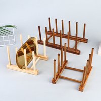 Wooden Dish Drainer Rack Plate Dish Drying Rack Pot Lid Racks Kitchen Organizer Drying Cups Display Shelf Storage Rack