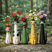 Cute Cat Shaped Flower Pot,Creative Desktop Vase,Hand-Made Quirkys Succulent Planter For Dried Flowers,Home Decoration Ornament