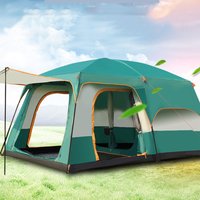 Camping Tent 2 Bedroom 1 Hall Camping Tent Double Layers Oversize Thickened Rainproof Tent Outdoor Family Camp Tour Equipment