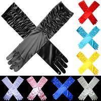 Women's Solid folds Satin Soft Multicolor Ceremonial Gloves Dance Performance Elasticity Retro Style Opera