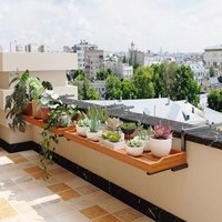 Balcony Hanging Plant Stand, Wooden Wall-mounted Flower Shelf, Space-saving Plant Organizer, Window Rail Planter Holder
