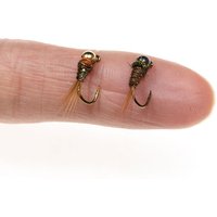 Bimoo 6PCS #16 Barbed Tungsten Bead Head Jig Nymph Fly Pheasant Tail Fast Sink Wet Euro Perdigon Nymph Fly Trout Fishing Lures