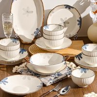 Modern 6 Person Dinner Sets Design Aesthetic Designer Christmas Dinnerware Set Ceramic Luxury Vajilla Ceramica Tableware Set