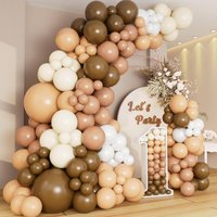 Retro Coffee White Balloon Garland Arch Kit Boho Kids 1st Birthday Party Latex Wedding Balloons Baby Shower Decorations Chain