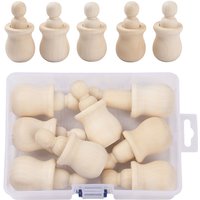 ABCPICK 8pcs Wooden Peg Dolls Unfinished DIY Paint Stain Kid's Party Favor Wedding Decor Wood Craft People Nesting dolls in cups