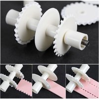 6Pcs Flower Border Fondant Ribbon Roller Cutters Cake Sugar Cutter Lace Cake Mold Embosser DIY Dough Cutting Cake Accessories