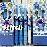 4 Pieces/Set Disney Stitch Neutral Pen INS Cartoon Ballpoint Pen High Color Pen Cloud Grip Black Quick Drying Brush Smooth Gel