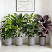4PC Artificial Palm Trees with 48 Leaves Maintenance-Free Evergreen Wealth Trees Perfect for Modern Wedding Garden Decor