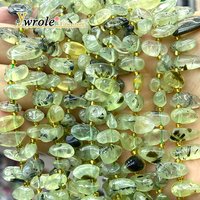 11-18MM Irregular Natural Stone Green Prehnite Loose Spacer Beads for Jewelry Making Diy Bracelet Earrings Accessories Material