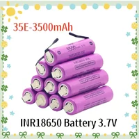 18650 35E Dot Chip Lithium ion Battery 3.7V 3500mAh Rechargeable High Power Discharge 20A High Current DIY Nickel Strip