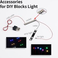 Light Accessories for DIY LEGO Model Blocks Connect Cables Power Supply Sockets Power Splitter