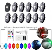 AliExpress NONE Wireless Remote LED Strobe Light 8 Colors Anti-collision Warning Beacon USB Rechargeable Flashing Lamp For Car Motorcycle Bike