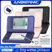 Anbernic RG DS Plus – przenośna konsola do gier w stylu retro, z systemem Linux, 4,3-calowym ekranem IPS o rozdzielczości 1024x768, podwójnym ekranem, baterią o pojemności 4000 mAh, obsługą Bluetooth