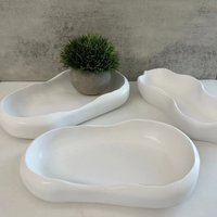 Irregular Oval Storage Tray Silicone Mold Plate Plaster Tray Drip Planter Tray Moulds