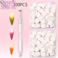 100pcs Square Nail Art Sponge Set Gradient Ombre Soft Nail Sponge Grab Pen Gel Polish Brushes DIY Manicure Design Tools Supplies