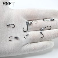 50Pcs Tapered Lead Jig Head Hooks, High Carbon Steel Barbed Fish Hooks for Soft Bait Worm, Crappie Bass Trout Fishing Tackle