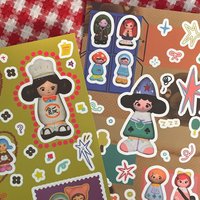 WAKAWAKA Kawaii 3D Style Stickers Clay wardrobe Cute Deco Stationery Stickers for Scrapbooking Arts Diy Crafts Album Journal