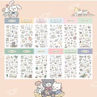 Korea Waterproof Cute Cartoon Fox Rabbit Sticker Ipad Handbook Planner Diary Scrapbook Notebook Diy Decorative Stickers