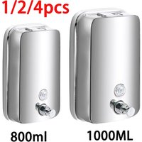 800ML/1000ML Soap Dispenser Stainless Steel Wall Mount Bathroom Liquid Soap Detergent Shower Gel Storage Bottle Toilet Kitchen