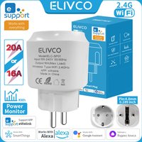 eWeLink Smart WiFi Plug 16A/20A EU Socket App Remote Control Compatible with Alexa Google Assistant Voice Control