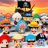 AA Anime Building Block Chopper Buggy Assembly Micro Building Block Zoro Robin Character Model Mini Bricks Figure Toys For Gift