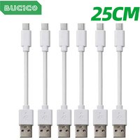 Short Cables 25cm Line for Multi Ports USB Power Charger 10 inch for Iphone Type-C Android Micro USB Cables for Charging Station