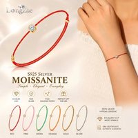 S925 Silver Moissanite Red String Bracelet 4mm 0.3CT D Color VVS1 Lucky Cord Bracelet For Women Men Gift Jewelry
