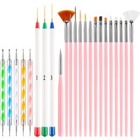 23PCS Nail Art Brushes Kit Liner Dotting Fine Detail Tools for Manicure Design and DIY Nail Art for French Tips Nail Painting