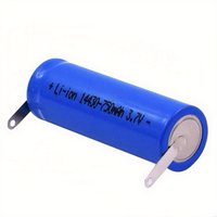 2PCS 14430 3.7V 750mAh Rechargeable Lithium Battery with Solder Tabs for Shaver Flashlight Headlamp Walkie Talkie Digital Camera