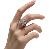 VENTFILLE 925 Sterling Silver Retro Texture Flower Ring For Women Simple Temperament Party Gift Jewelry New Trendy Dropshipping