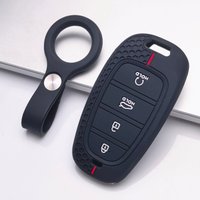 For Hyundai Santa Fe Tucson 2022 NEXO NX4 Atos Prime Solaris 2021 Silicone Car Remote Key Case Cover 4 Button Auto Accessories