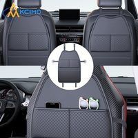 Universal Nappa Leather Car Seat Back Anti Kick Mat, Sponge Padded Waterproof Backseat Protector with Storage Pocket, Kids & Pet