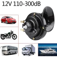 300db 12V 48W Car Snail Air Horn Waterproof Train Horn Dual-tone Loud Signal Super Loud Horn for Motorcycle Car Truck