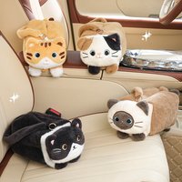 New car tissue box cute cartoon cat car car paper box hanging high-end decoration car tissue bag car accessories