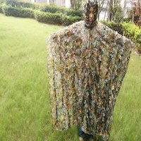 Lifelike 3D Leaves Camouflage Poncho Cloak Stealth Suits Outdoor Woodland CS Game Clothing for Hunting Shooting