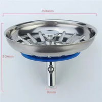 304 Stainless steel Drain Steel Kitchen Sink Strainer Stopper Waste Plug Sink Filter Bathroom Deodorization Type Basin Sink