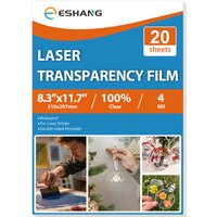 20 Sheets A4 Laser Transparency Film Transparent Paper Clear Overhead Projector Film for Laser Printer