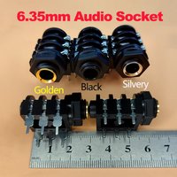 1/10PCS Microphone Jack Thread PCB Panel Mount Connectors 6.35mm Jack 6Pin Stereo Female Headphone Socket Audio Speakon Plug