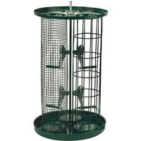 Bird Feeder for Small Wild Birds Coated Steel & Metal Seed Guard - Chew Proof 3-in-1 Triple Feeder for Seed, Nut, Suet Ball for Birds