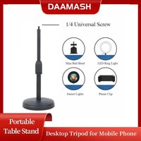 Universal 1/4 Screw Desktop Tripod for Phone Smartphone Stand Bracket Tripe for Mobile Telefoon Statief Metal Stand Table