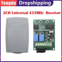 Universal Remote Control Receiver for Garage Door 2CH 433.92MHz Fixed Code and Rolling Code Receiver