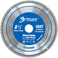 PAYA Wood Circular Saw Blade 8-1/2 Inch TCT Cutting Blade 100T Tungsten Carbide Tipped Blade Arbor 30mm for Softwood Hardwood
