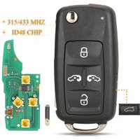 Jingyuqin 5-Tasten Smart-Fernbedienung Autoschlüssel 315/433Mhz ID48 für VW Volkswagen Sharan Multivan T5