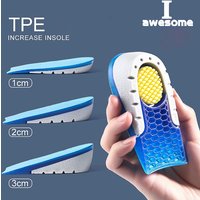 High Quality TPE Heightened Insole Height Increase Half Shoes Pad Men Women Silicone Gel Invisible Growing Heel 1-3cm Lift Soles