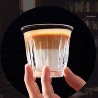 2pcs Coffee Cup Elegant Retro Glass for Americano Dirty Flat White Espresso and Latte Available in 90/130/160/200ml