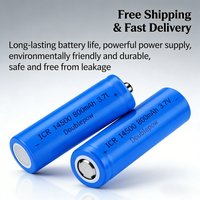 3.7V 14500 Rechargeable Battery 800mAh Li-ion Lithium Cell (AA Size) for High-Power Flashlight, Headlamp, Electric Toy