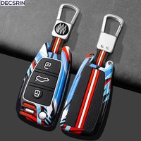 Alloy+Silicone Car Flip Key Case Cover Shell Fob For Audi A1 A3 A4 8P 8L 8V A5 B6 B7 A6 A7 C5 C6 Q3 Q5 Q7 4F S3 S4 S6 RS3 TT