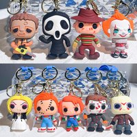 Halloween Anime Keychain Horror Series Ghost Baby Killer Keychain Ghost Baby Bride Doll Clown Back Soul Keychain Gift Kids