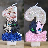 Cartoon How Train Dragon Candle Number 0-9 Birthday Cake Decoration for Kids Baby Shower Party Gifts Supplies
